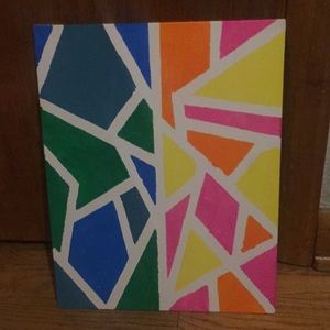 cool and warm color multi shape painting original